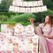 Girls Tea Party Birthday Supplies,Pink Floral Let’s Partea Tableware Sets Include Tea Party Paper Plates and Napkins for Par Tea Baby Shower,Spring Wedding Birthday Party Decorations